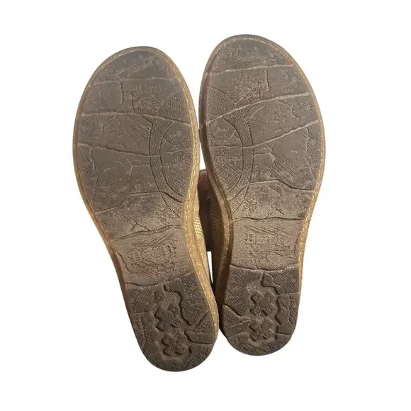 Born Leather Slip On Flats Size 7 Brown Comfort Casual Minimalist - Picture 7 of 10